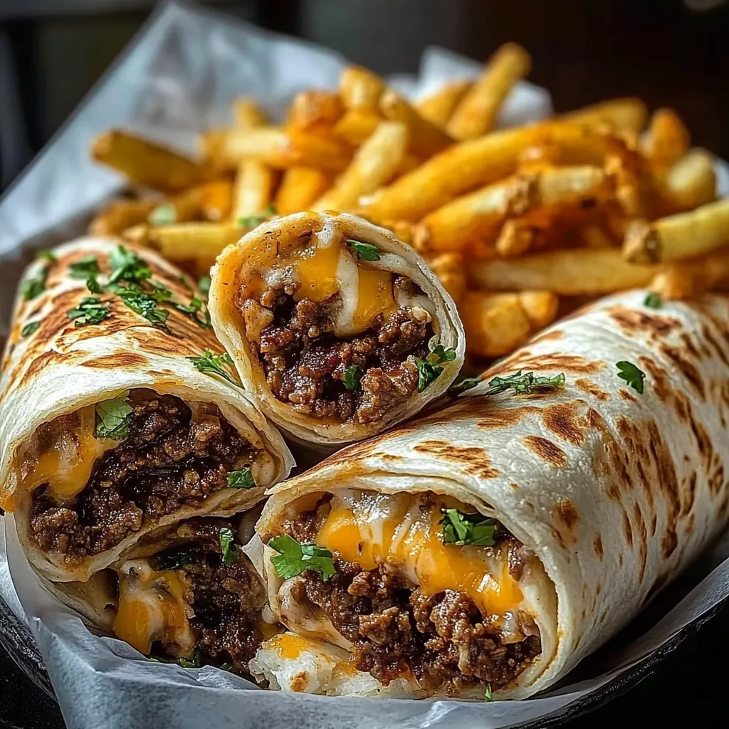 A plate of food with a burrito and fries.
