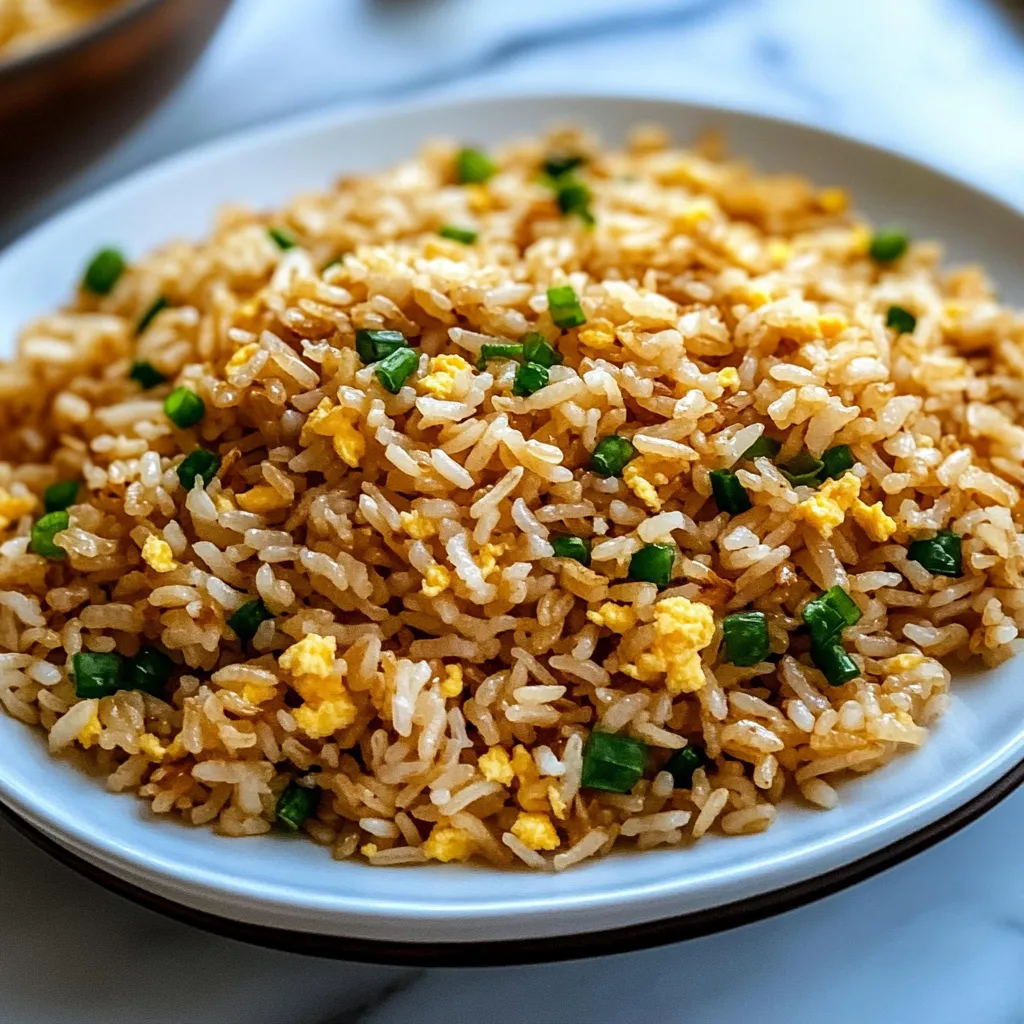 A white plate with rice and eggs on it.