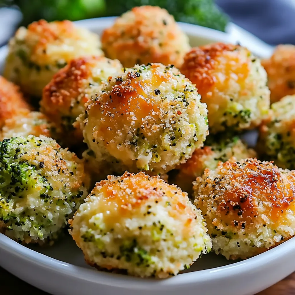 A bowl of cheese and broccoli balls.