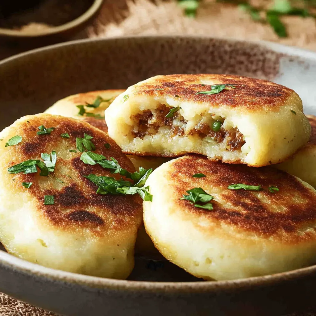 A bowl of food with green herbs on top.
