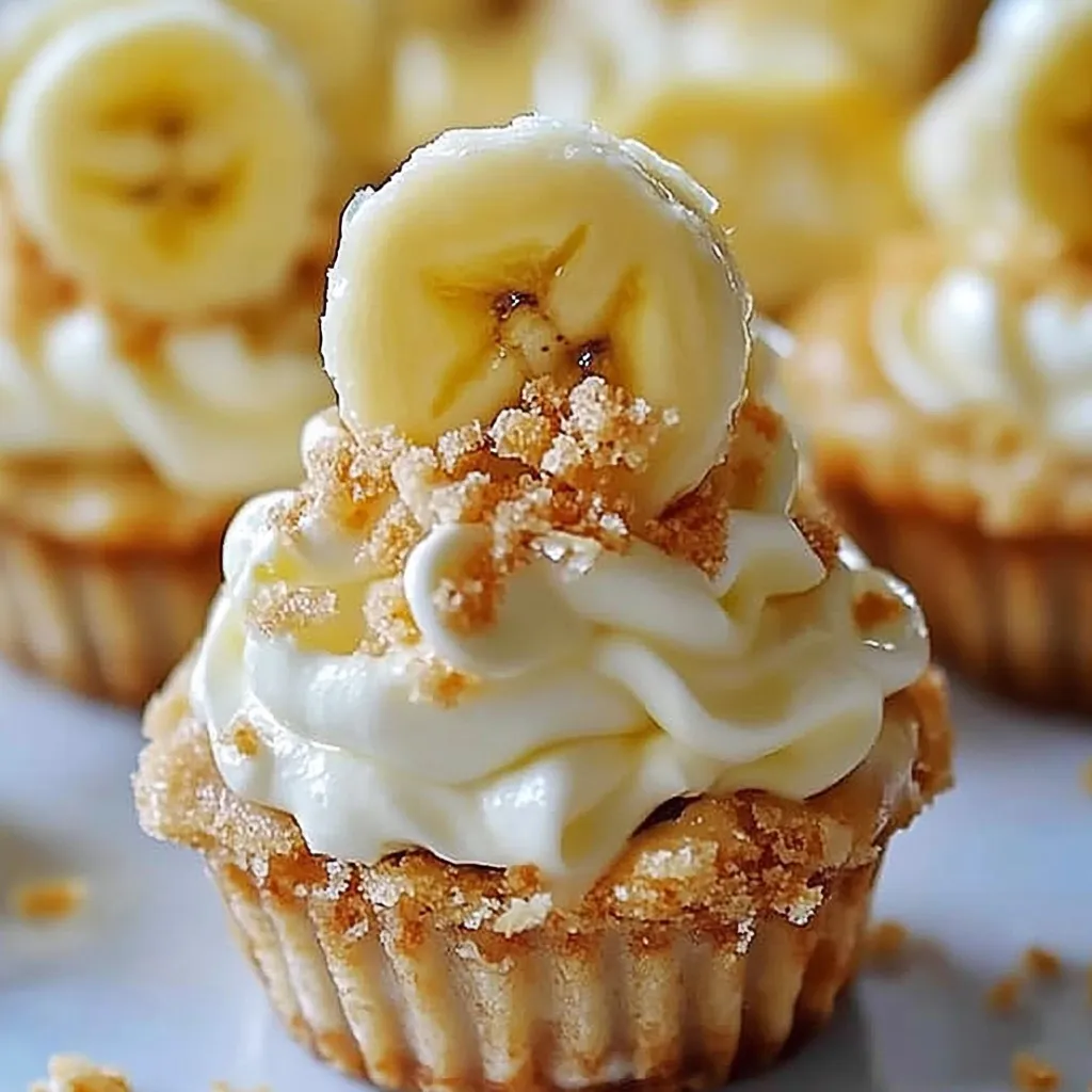A cupcake with banana slices on top.