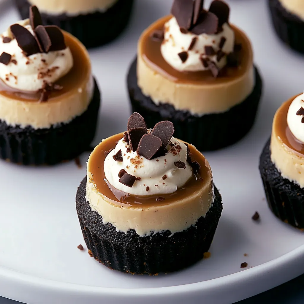 A plate of cupcakes with chocolate and caramel frosting.