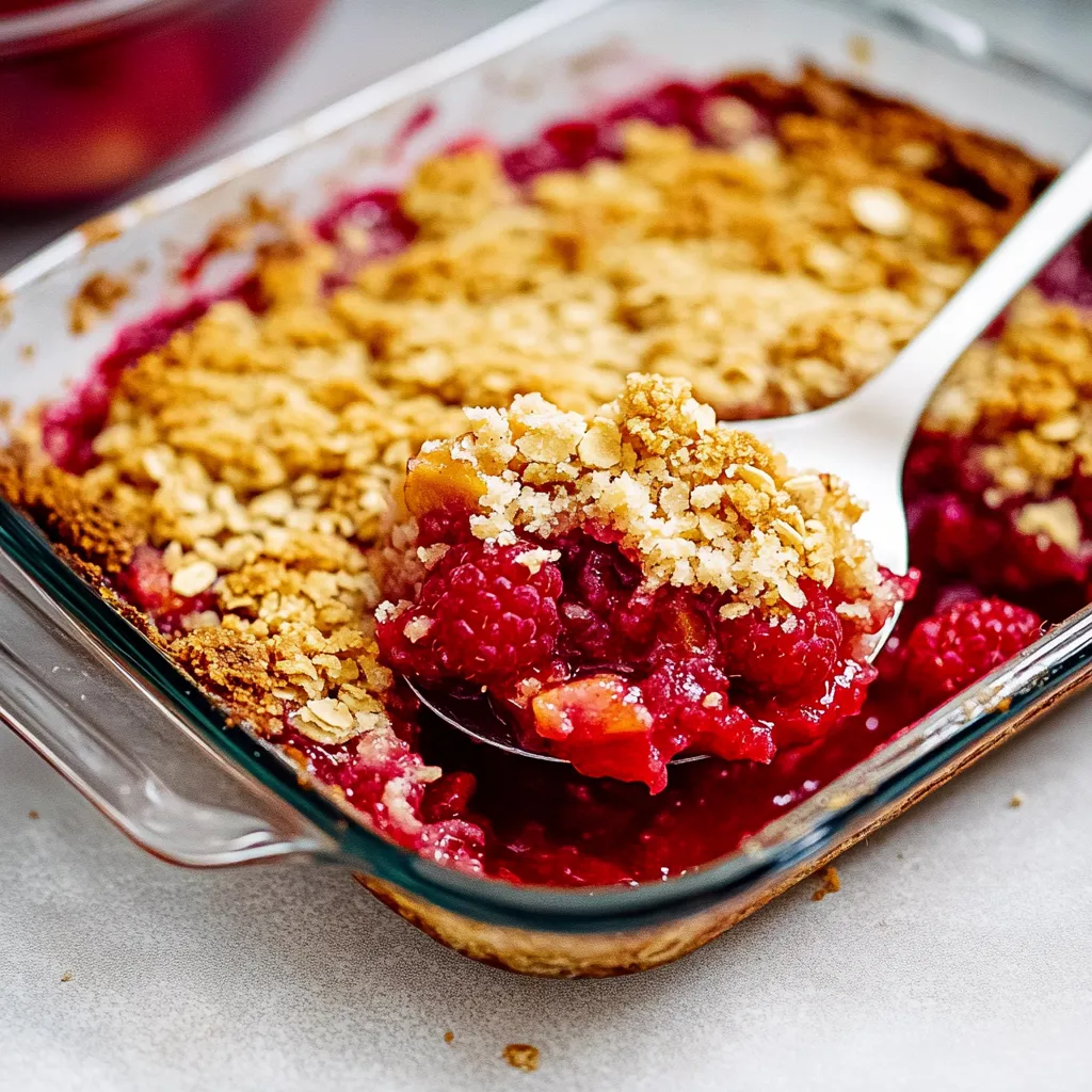 A bowl of berries with a spoon in it.