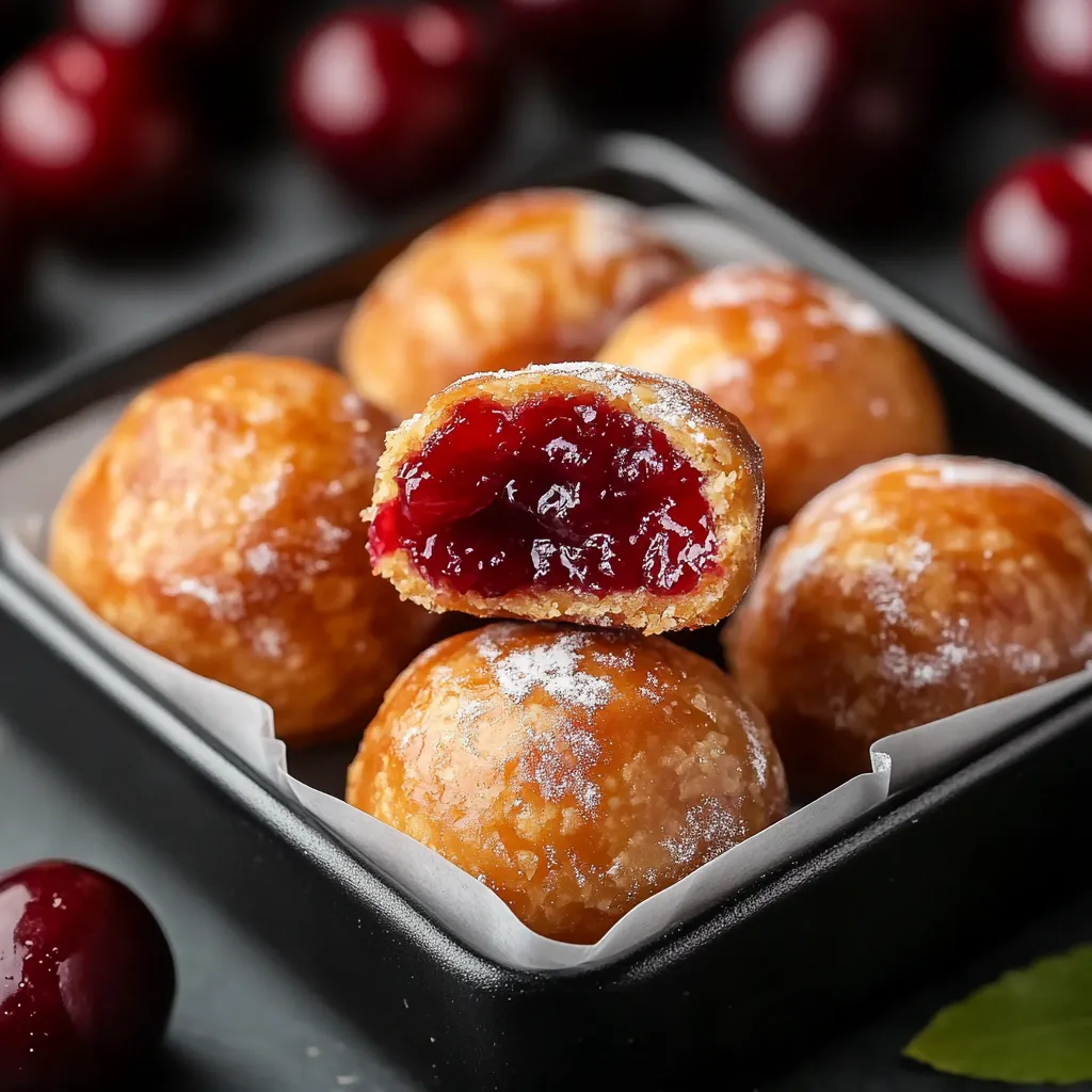 A box of jelly filled donuts.
