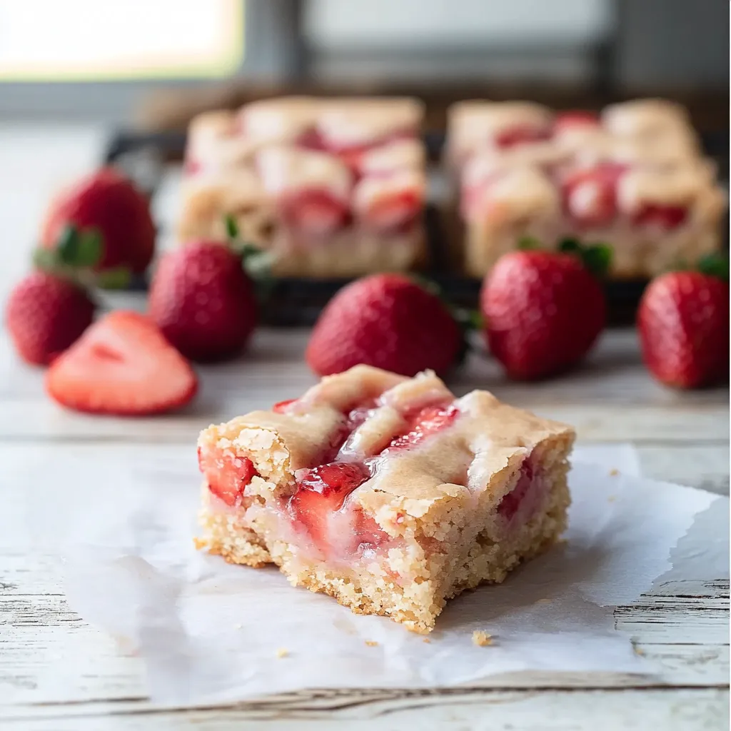 A piece of strawberry cake on a white paper.