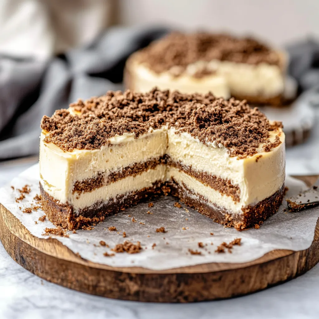 A slice of cake with chocolate and white frosting.