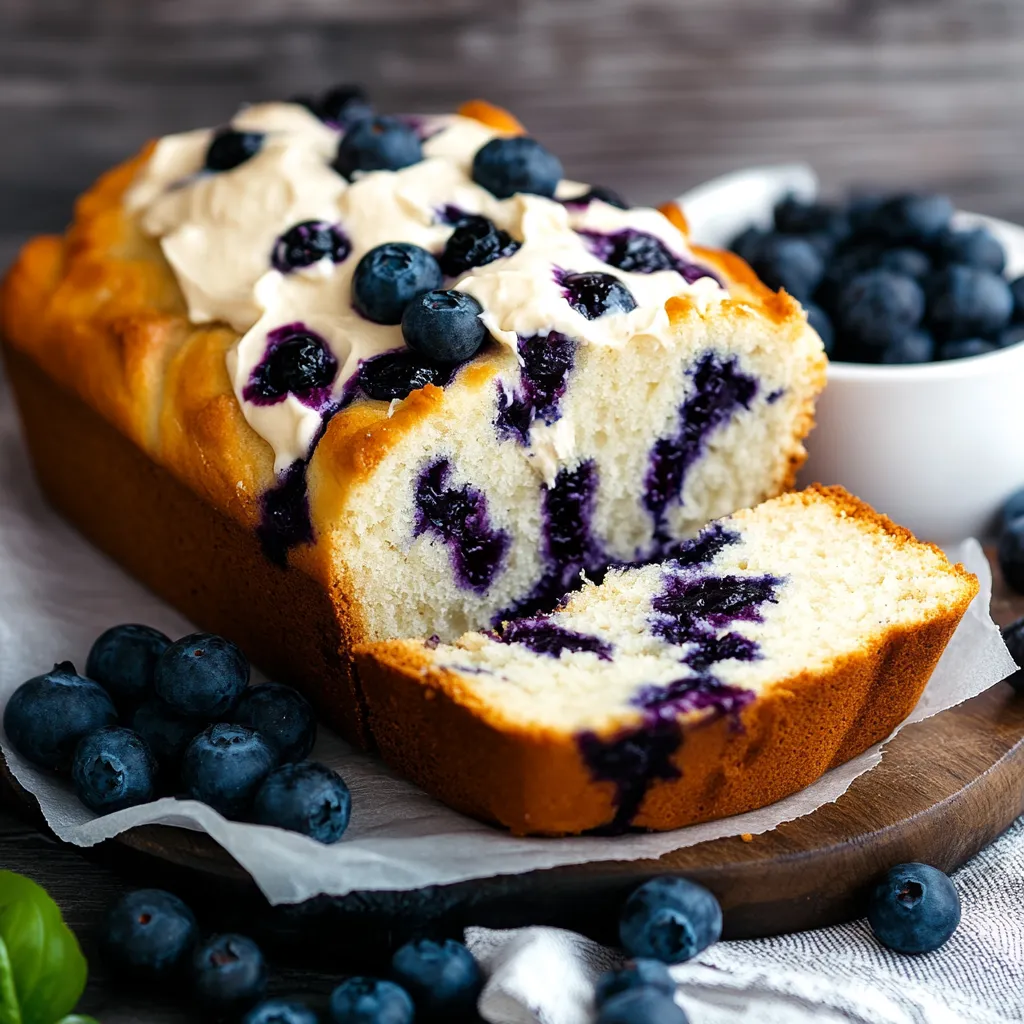 A slice of blueberry cake.