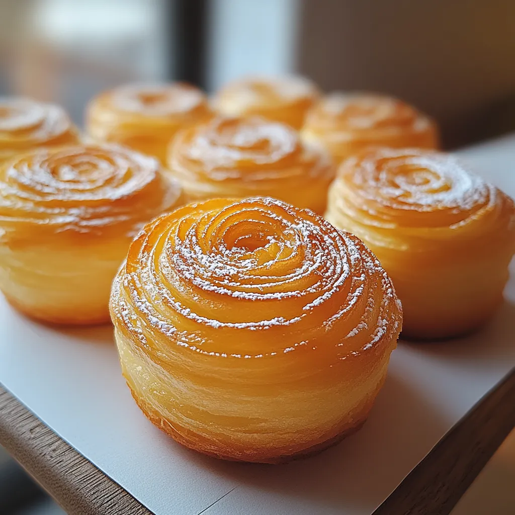 A plate of pastries with a swirl design.