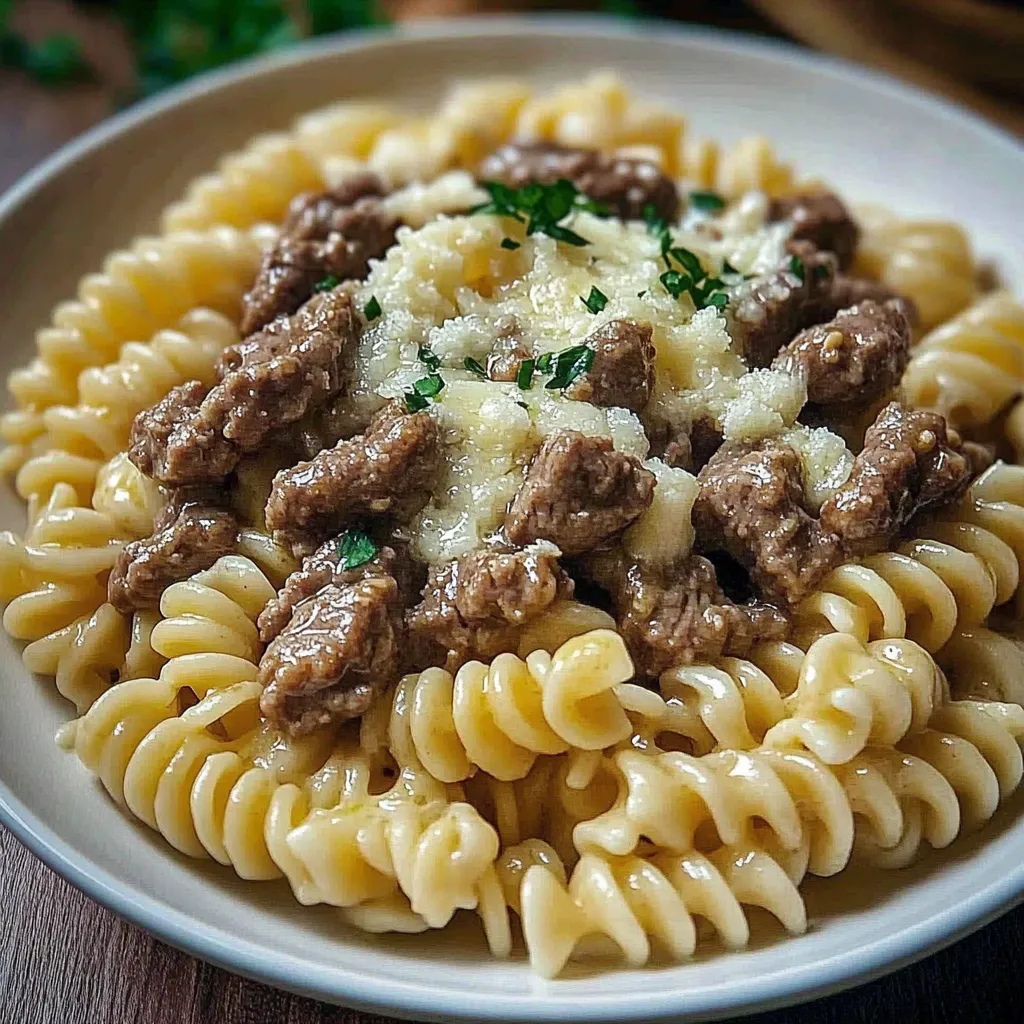 A bowl of pasta with meat sauce.