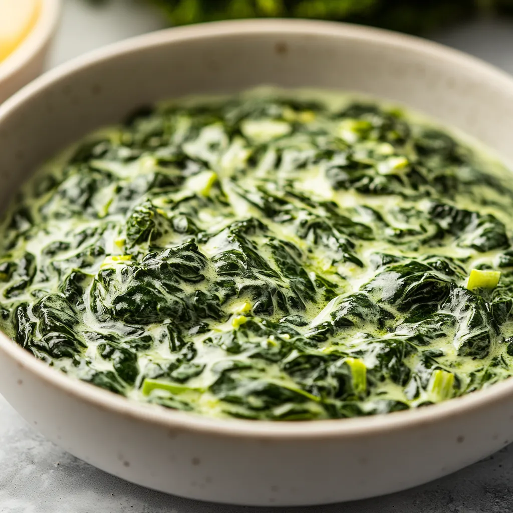 A bowl of green soup.