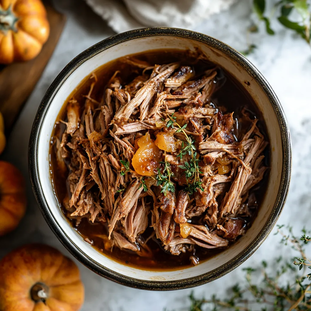 A bowl of beef stew with a spoon in it.