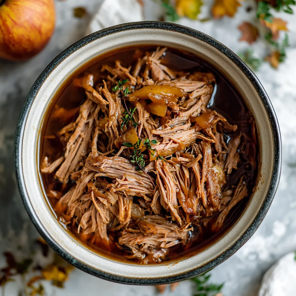 A bowl of beef stew with onions and herbs.