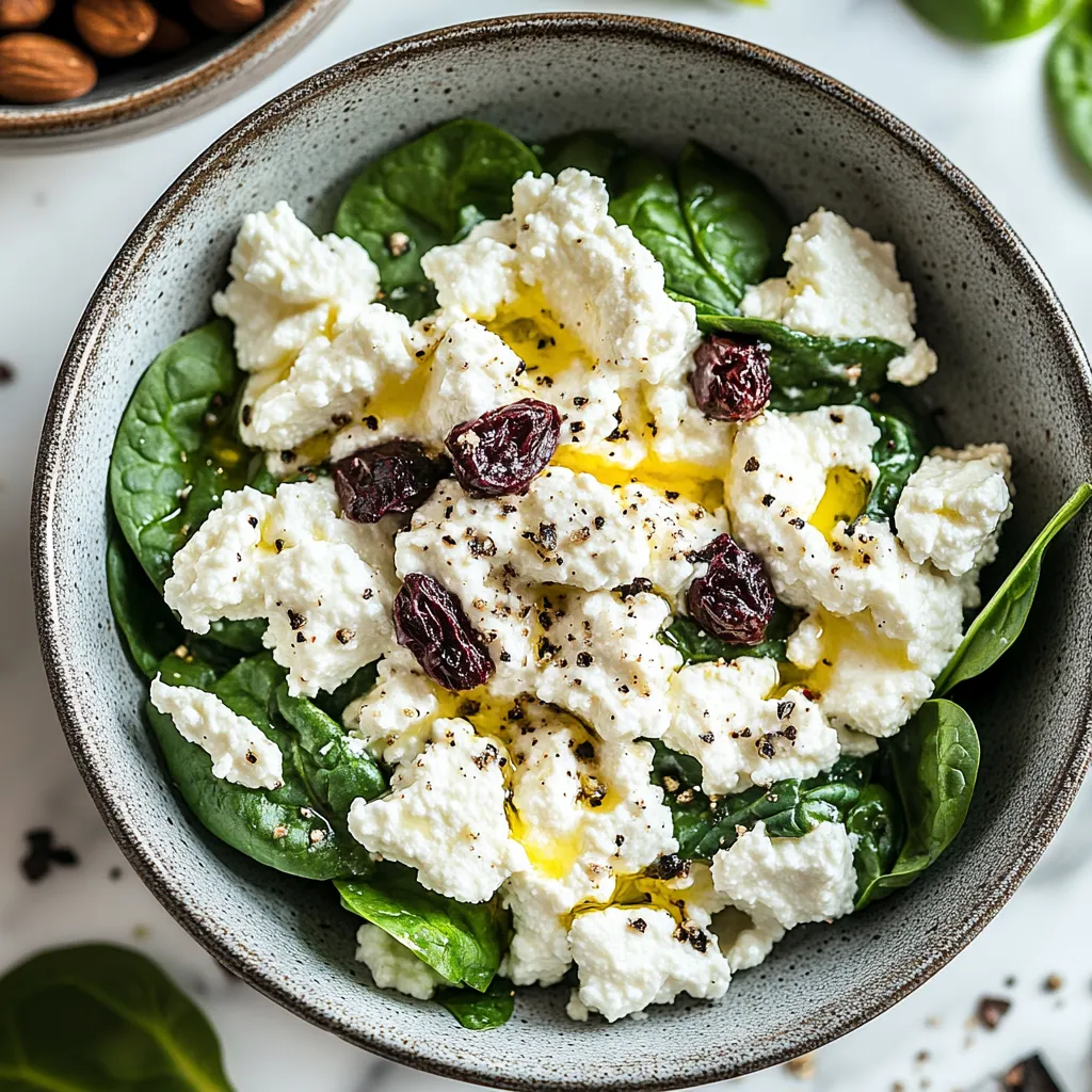 A bowl of food with cheese and spinach.