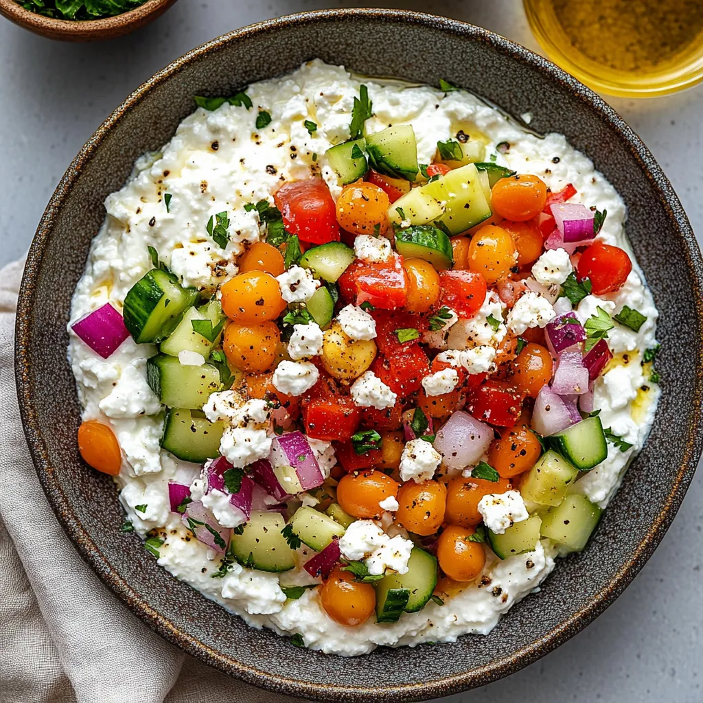 A bowl of food with vegetables and feta cheese.