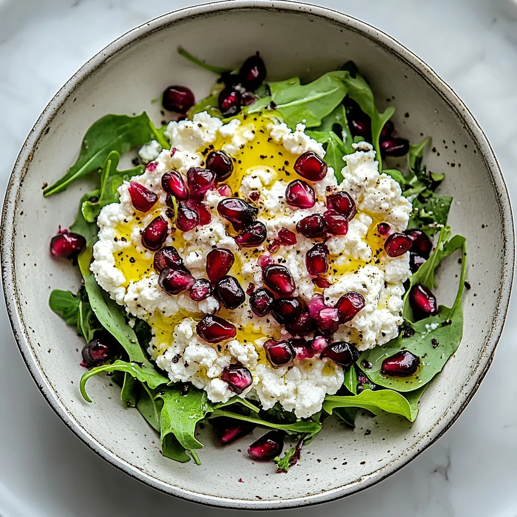 A bowl of food with pomegranate seeds and cheese.