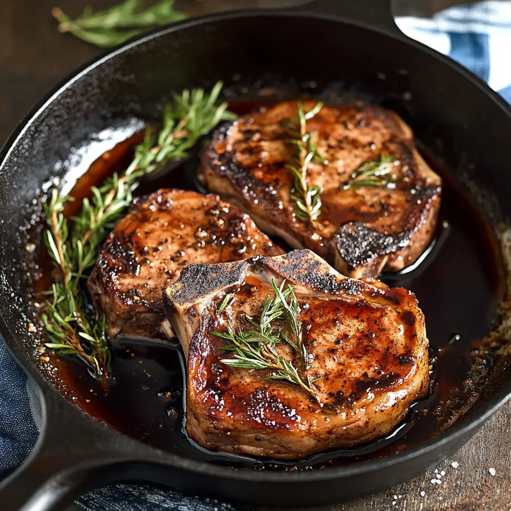 A pan of meat with herbs on top.