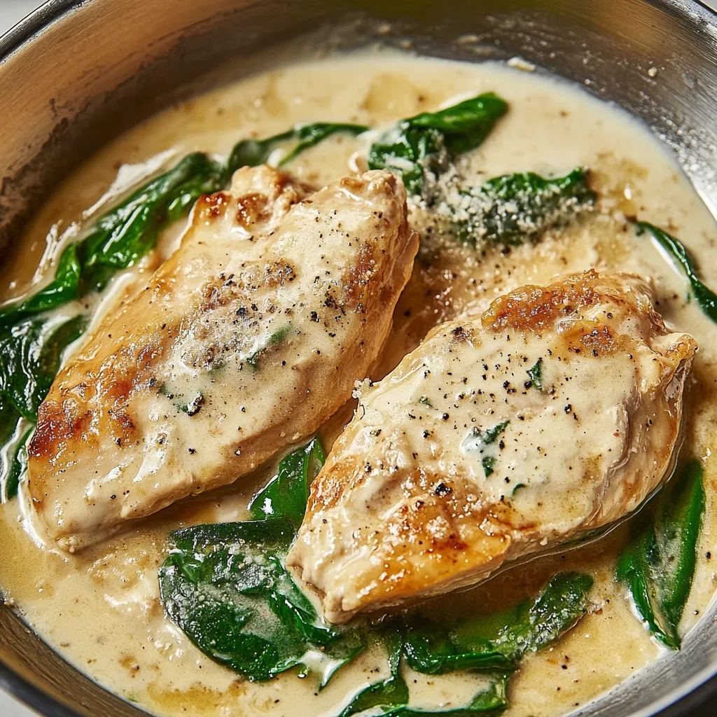 A bowl of chicken with greens.