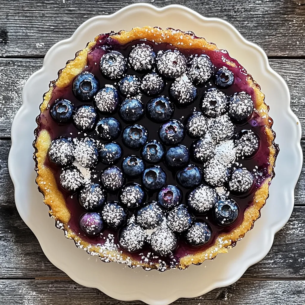 A blueberry pie with blueberries on top.