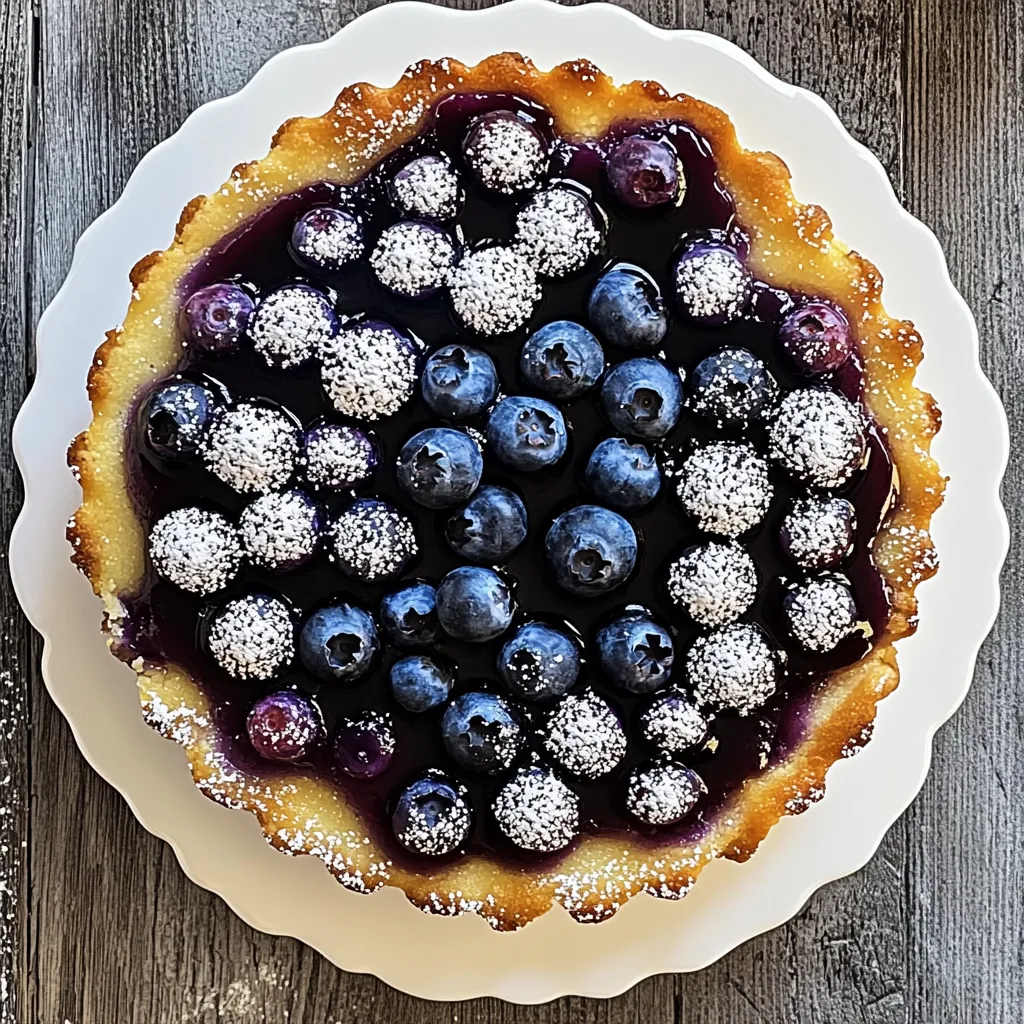 A blueberry pie with blueberries on top.