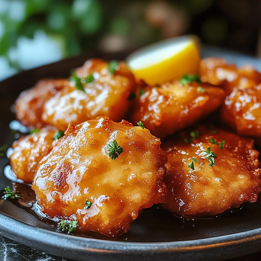 A plate of food with a lemon wedge on top.