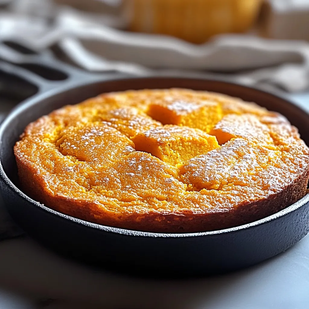 A pan of cake with powdered sugar on top.