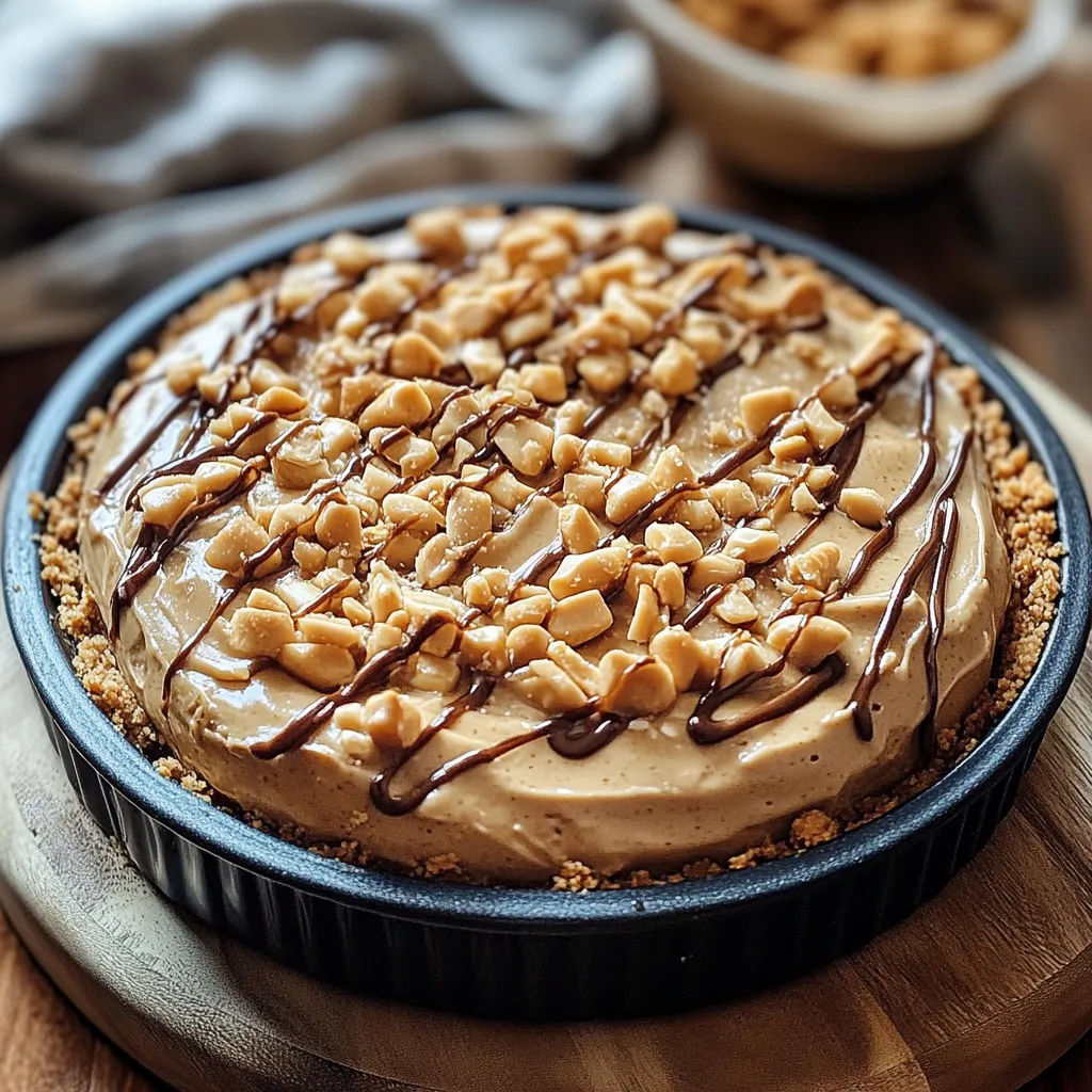 A slice of pie with chocolate and nuts.