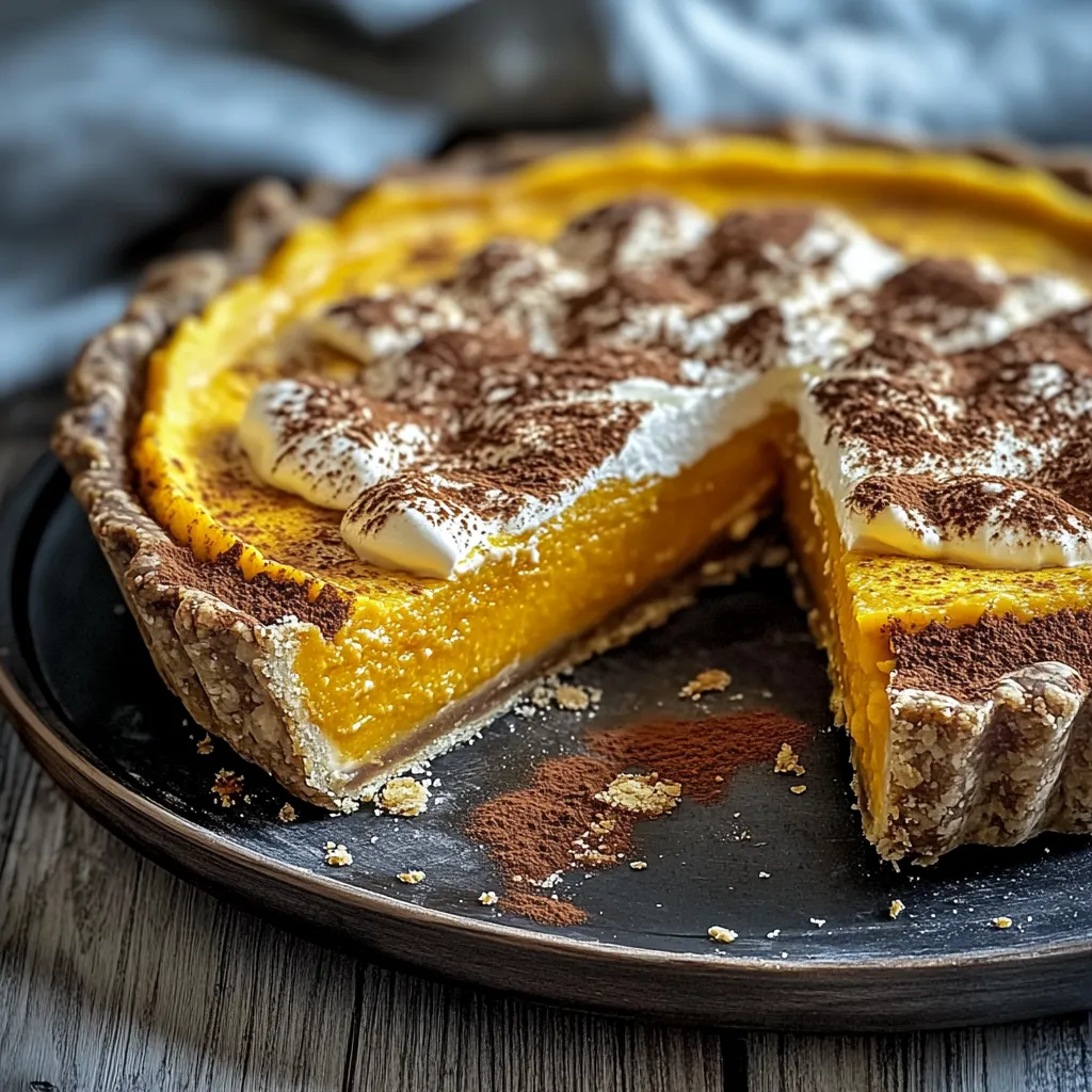 A slice of pie with chocolate and whipped cream.