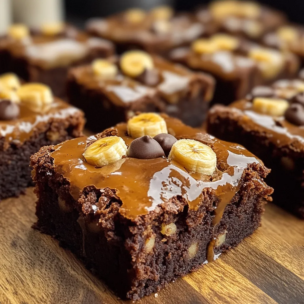 A chocolate cake with bananas and chocolate chips.