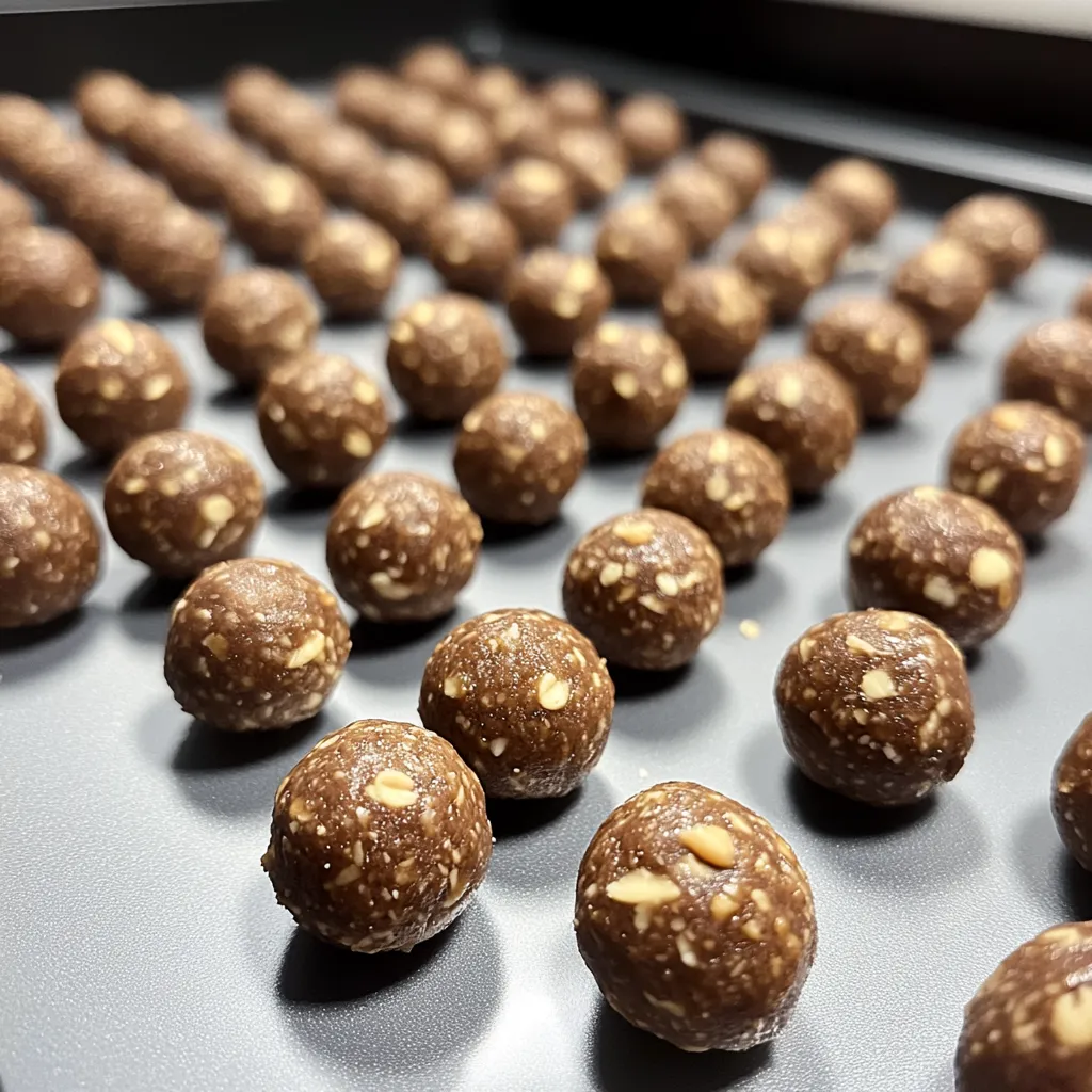 A tray of peanut butter balls.