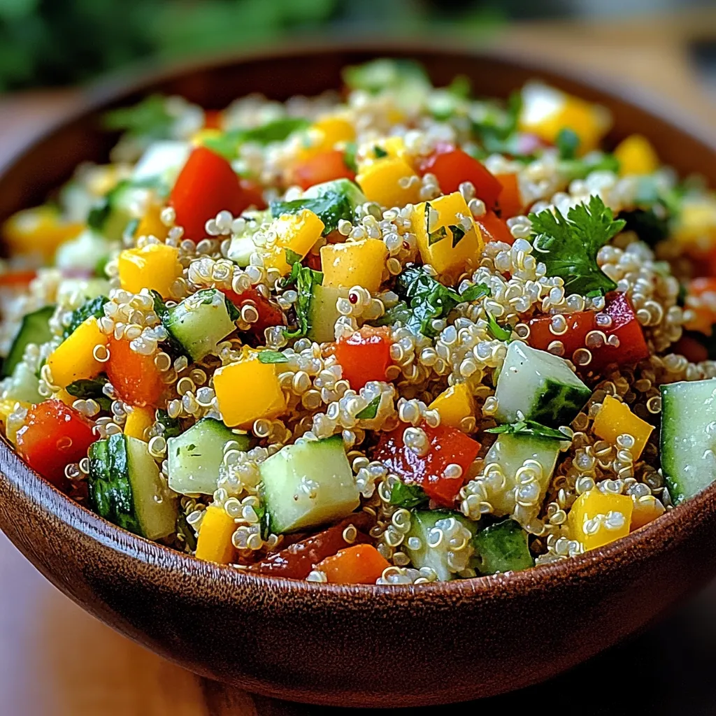 A bowl of food with tomatoes, cucumbers, and rice.