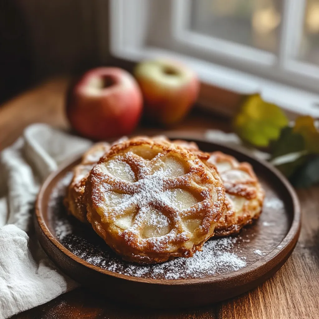 A plate of pastries with powdered sugar on top.
