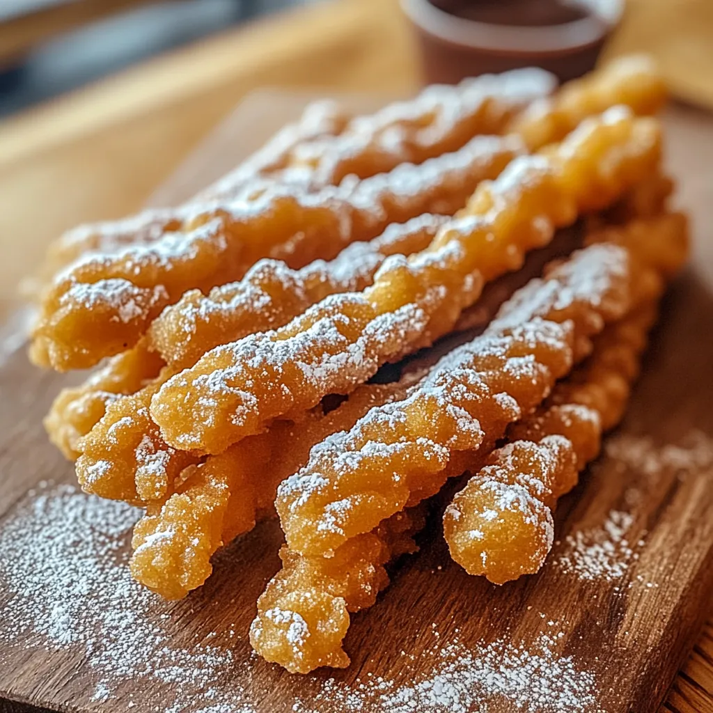 A plate of doughnuts covered in powdered sugar.