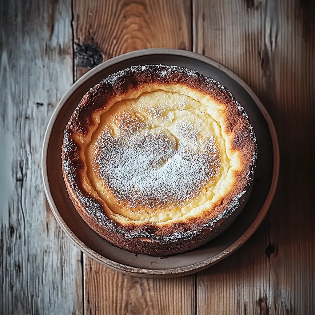 A cake with powdered sugar on top.