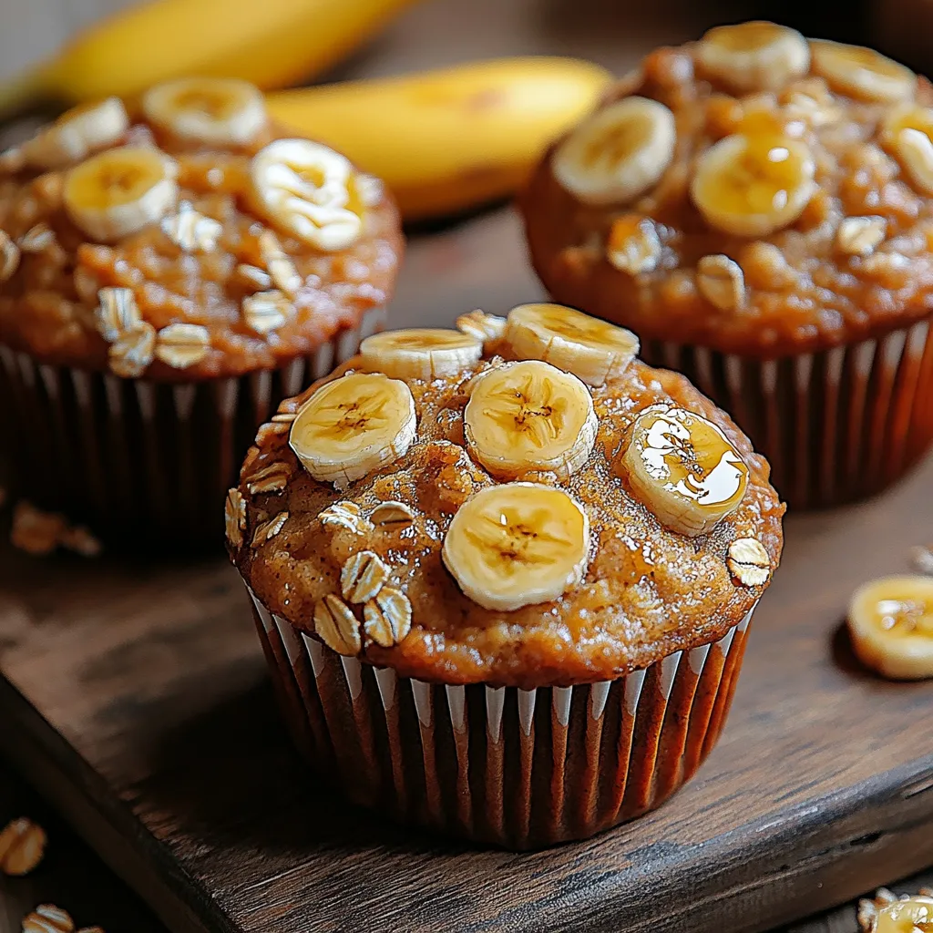 A cupcake with bananas on top.