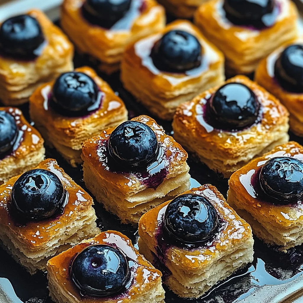 Blueberry tarts on a tray.