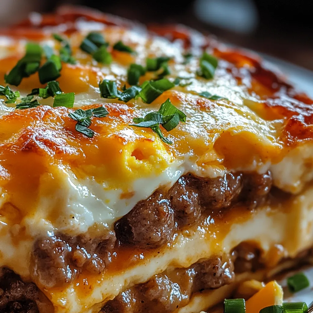 A close up of a delicious looking casserole.
