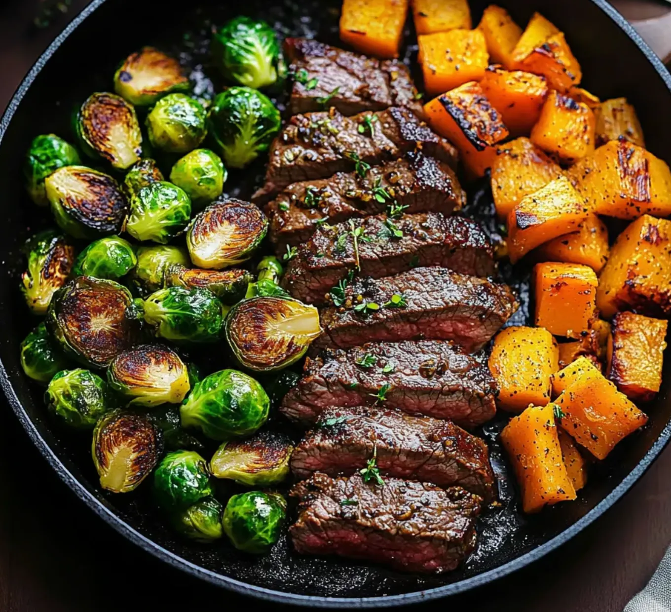 A pan of food with meat and vegetables.