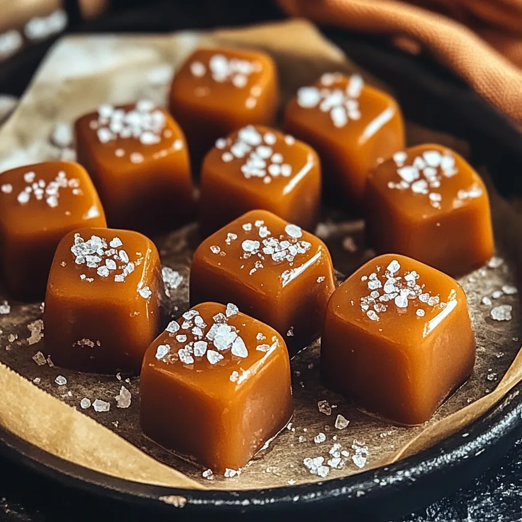 A plate of caramel candies with sugar on top.