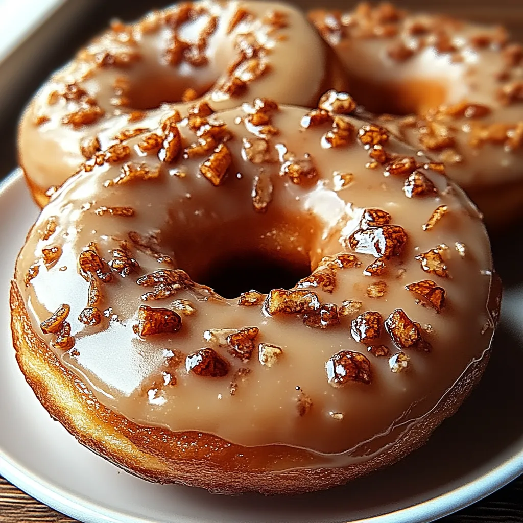 Two donuts on a plate.