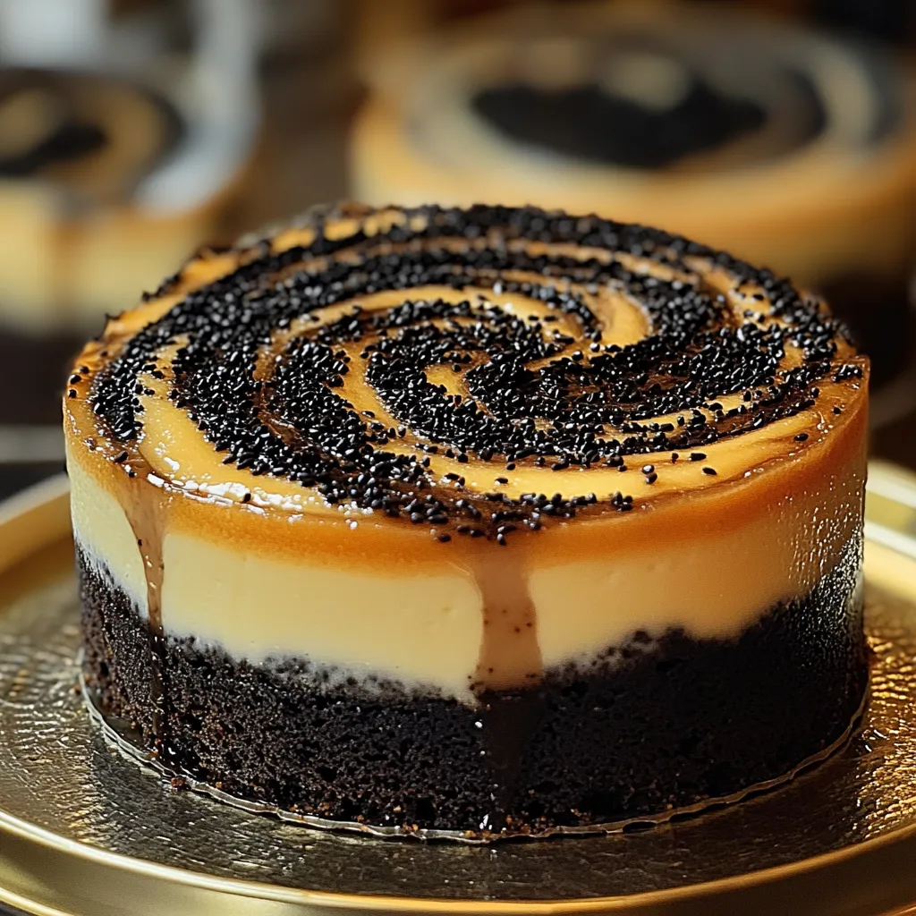 A slice of cake with chocolate and caramel toppings.