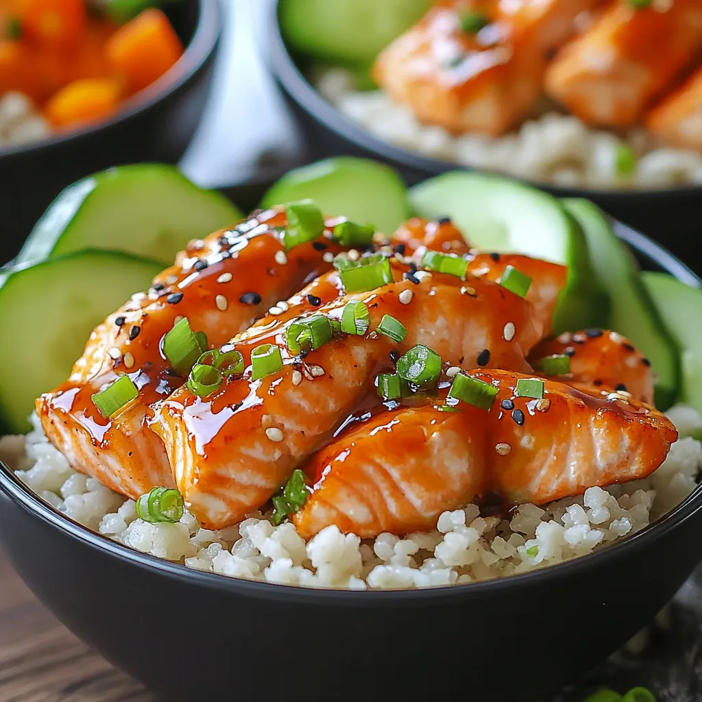 A bowl of food with fish and vegetables.
