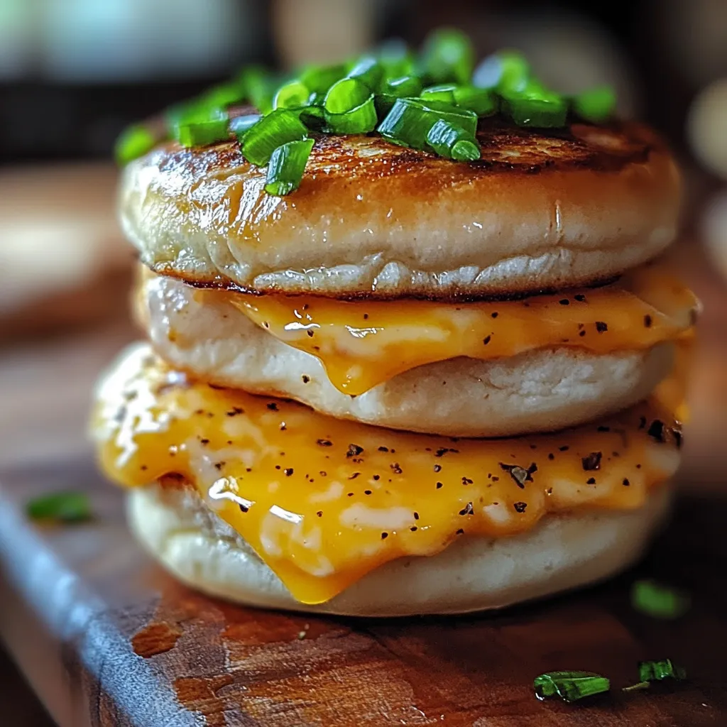 A stack of three cheese bagels.