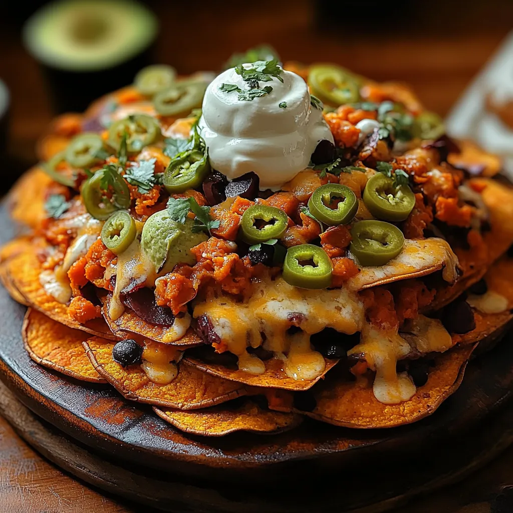 A plate of nachos with white cheese and jalapenos.