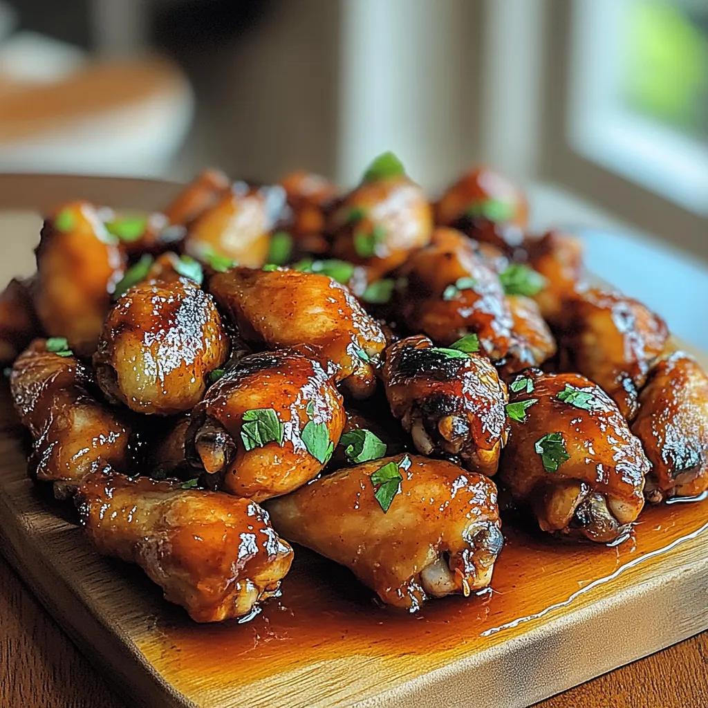 A plate of chicken wings with sauce.