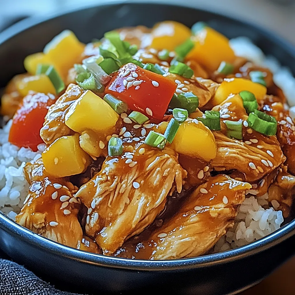 A bowl of food with chicken and rice.