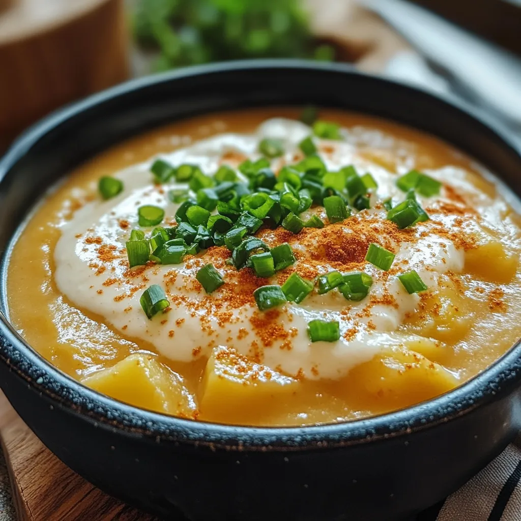 A bowl of soup with green onions.