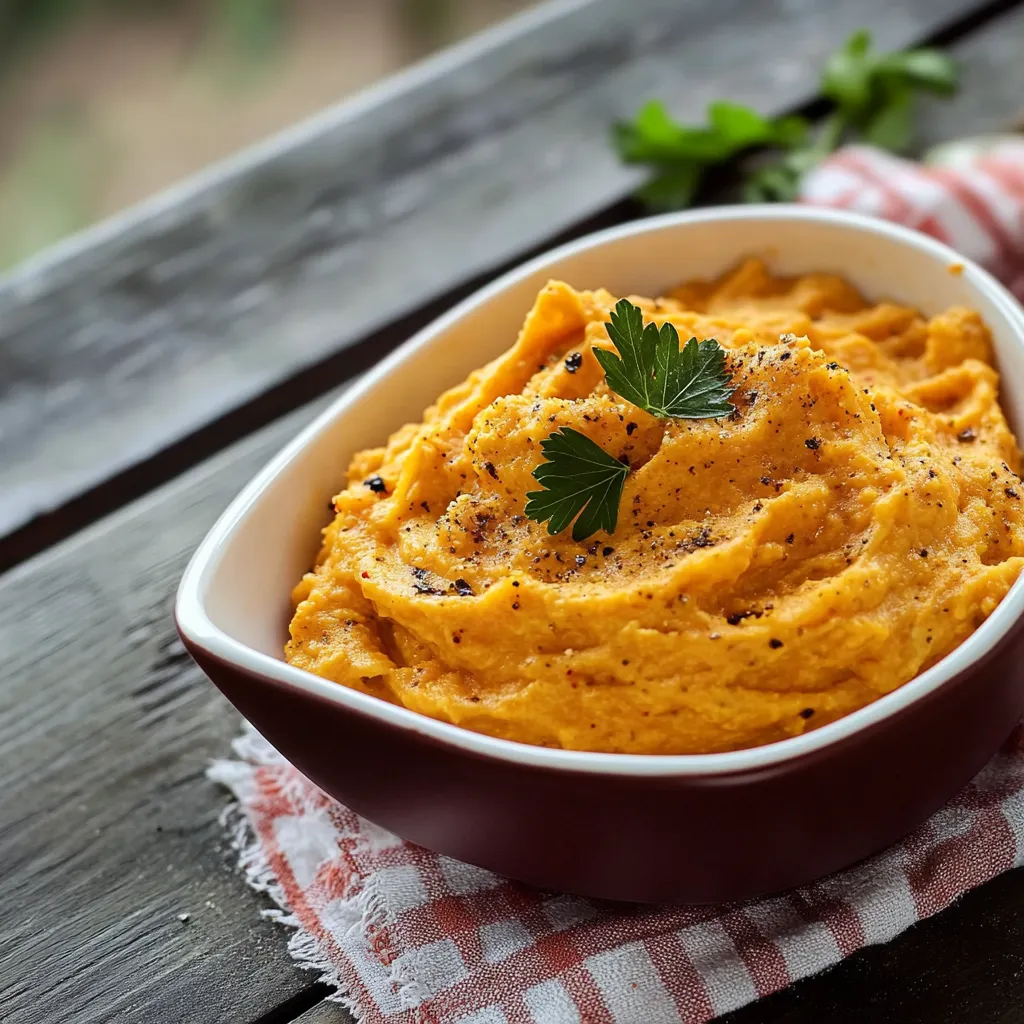 A bowl of food with a green garnish.