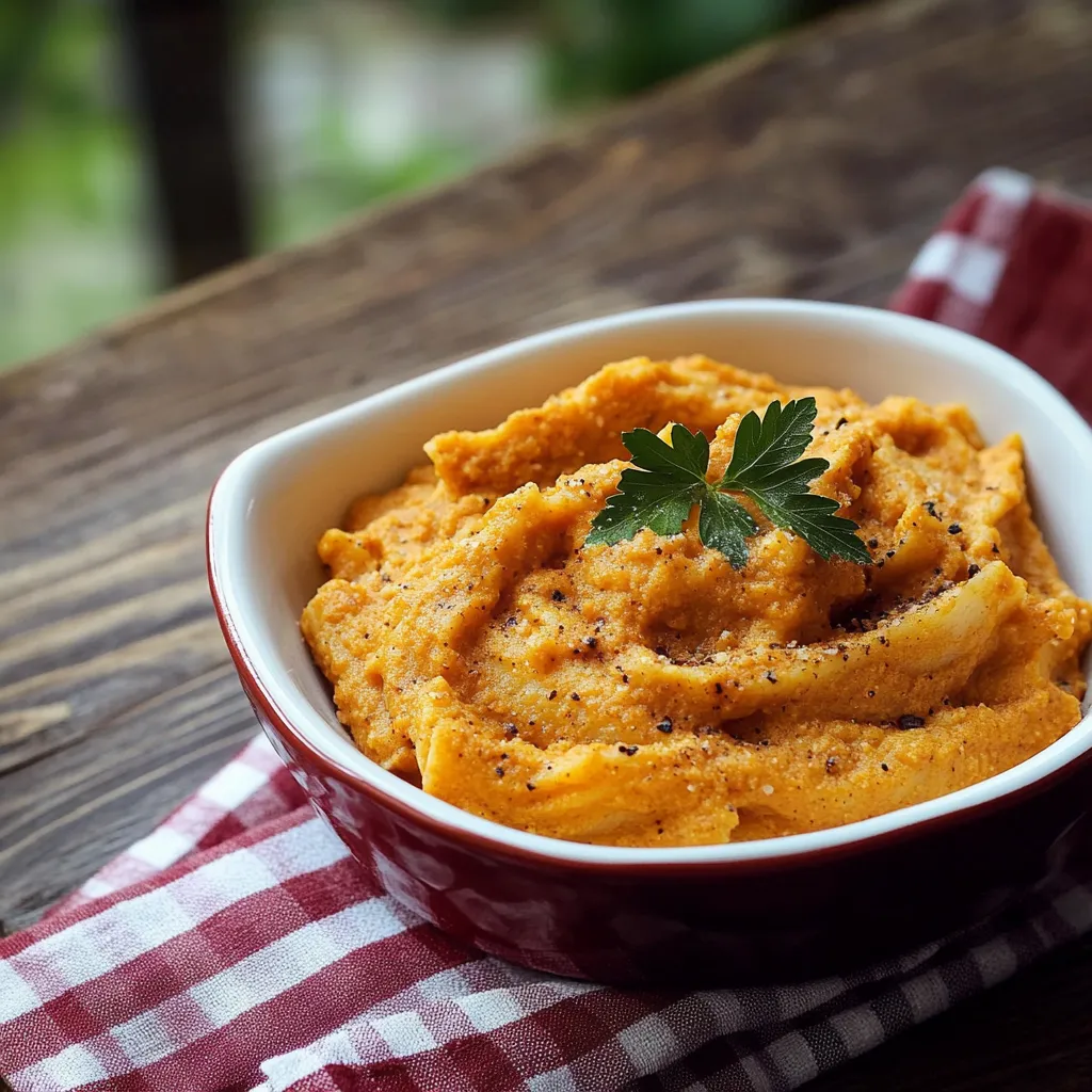 A bowl of food with a green garnish.
