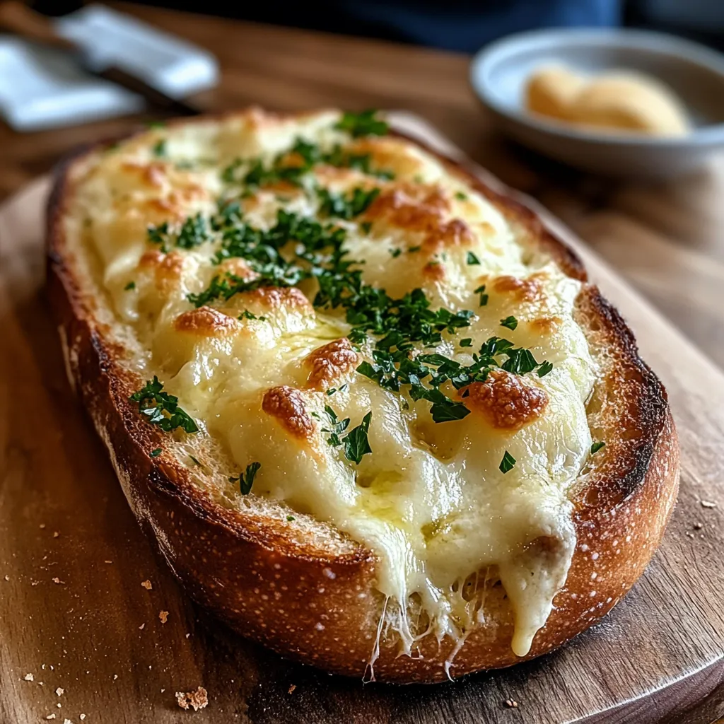 A baked cheese and herb bread.