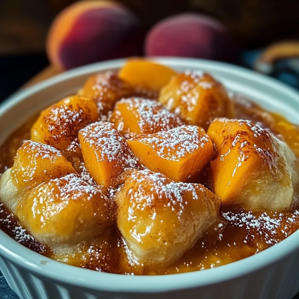 A bowl of peaches and bananas.